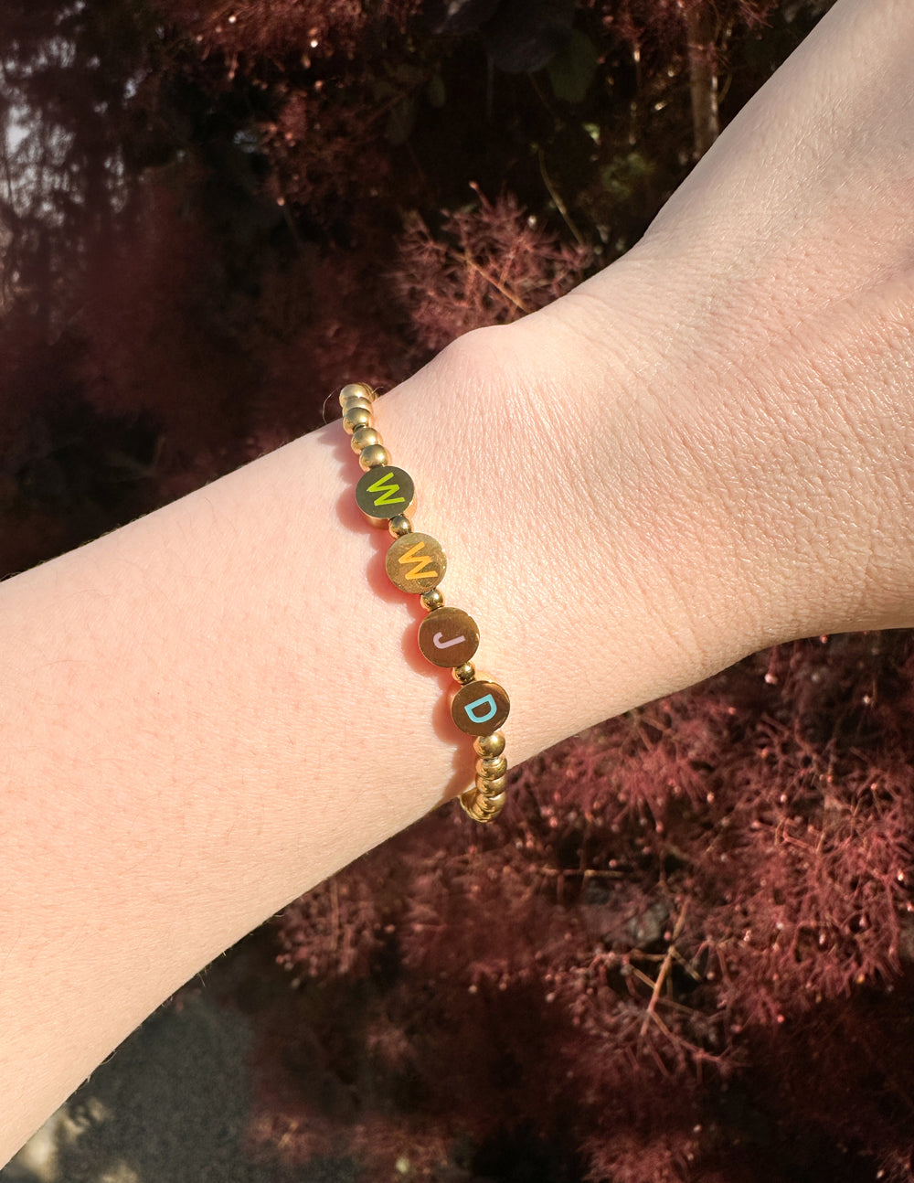 Elevated Faith Gold WWJD Letter Bracelet