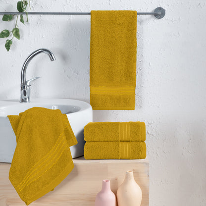 Elegant Comfort 4 Pack Premium Turkish Cotton Hand Towel Set, 16 x 28 inch