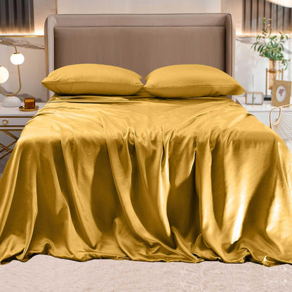 Elegant Comfort Fine 4-Piece Silky Satin Sheet Set, Bright Shades