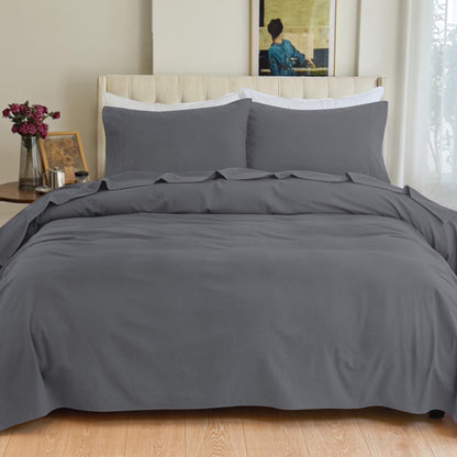 Elegant Comfort 4-Piece Cotton Flannel Sheet Set - 100% Turkish Cotton