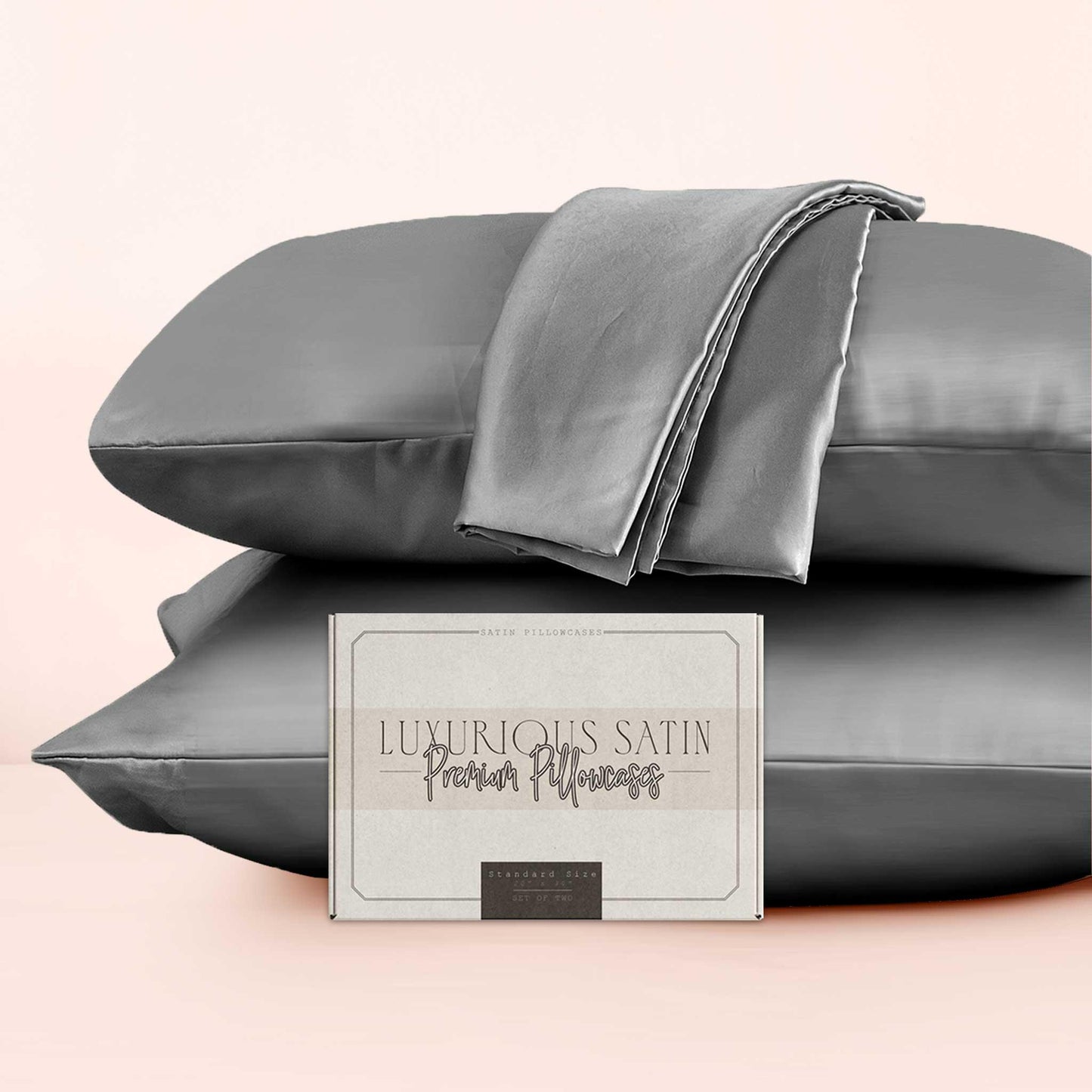 Elegant Comfort Set of 2 - Satin Pillowcases