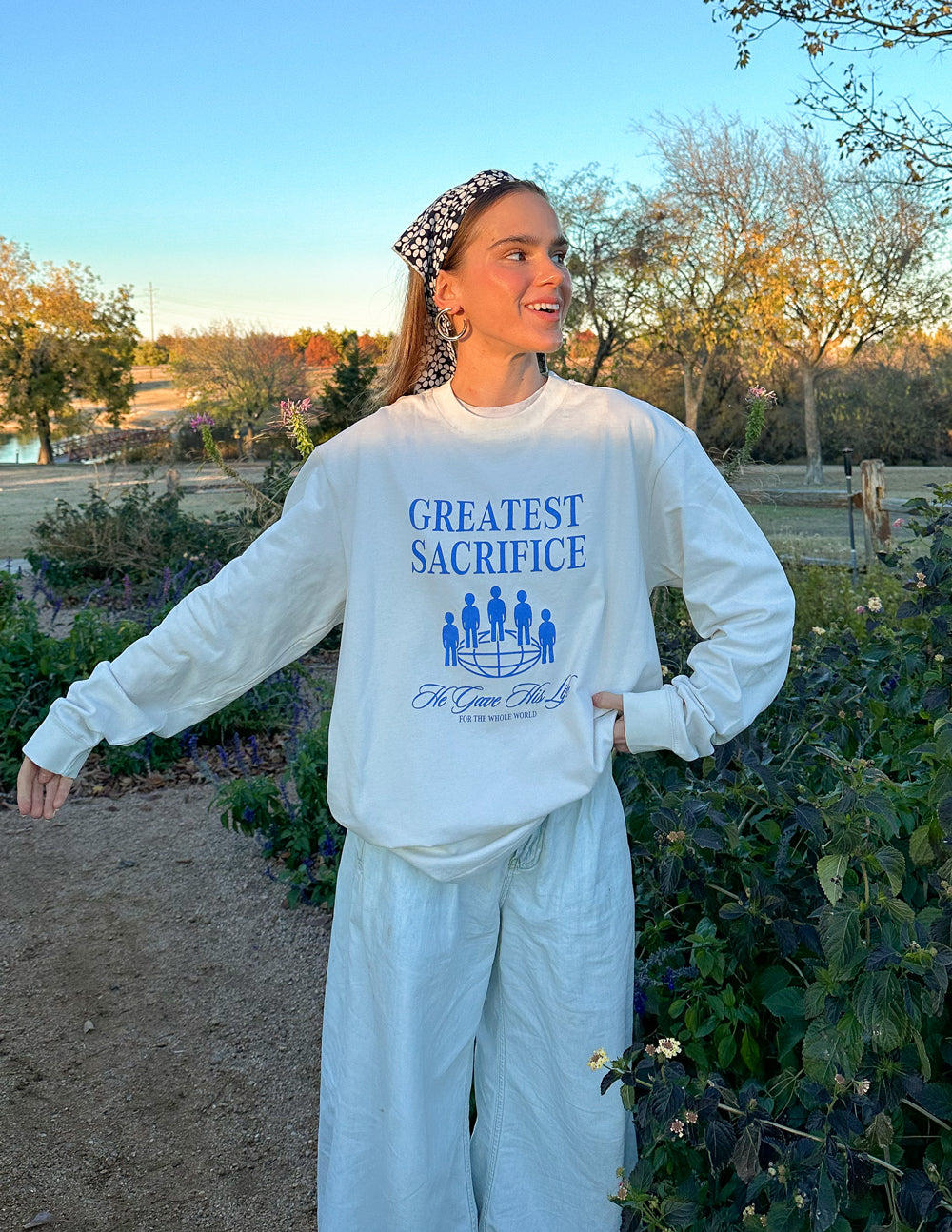 Elevated Faith Greatest Sacrifice LS Unisex Tee