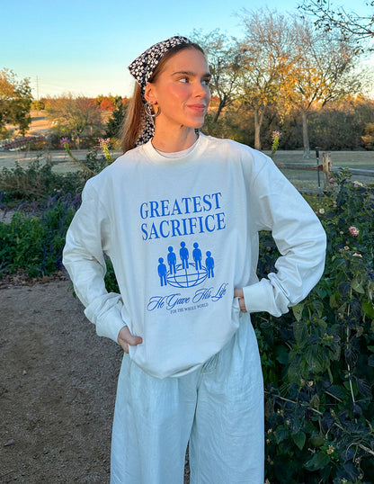 Elevated Faith Greatest Sacrifice LS Unisex Tee