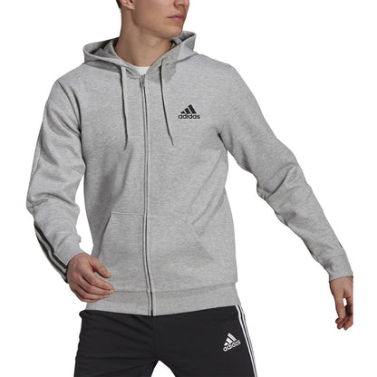 adidas Men's Essentials Doubleknit Cut 3-Stripes Full-Zip Hoodie