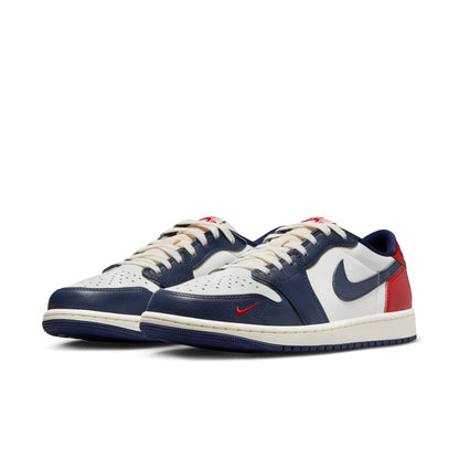 Air Jordan Men's Retro 1 Low 'Gym Red & Midnight Navy' Sneakers