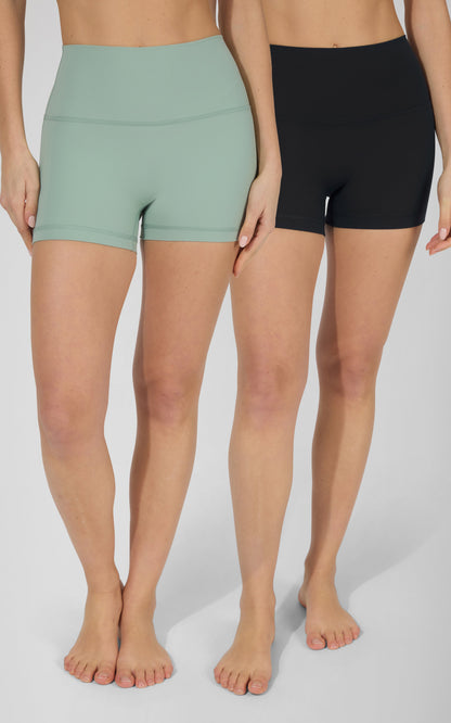 90 Degree by Reflex SKN 3.5" No Front Seam Biker Shorts 2 PK
