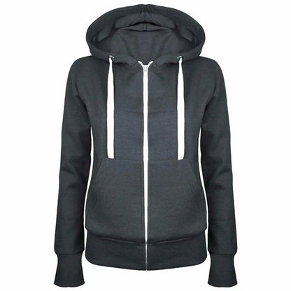 Women's Hooded Zipper Sweater Coat