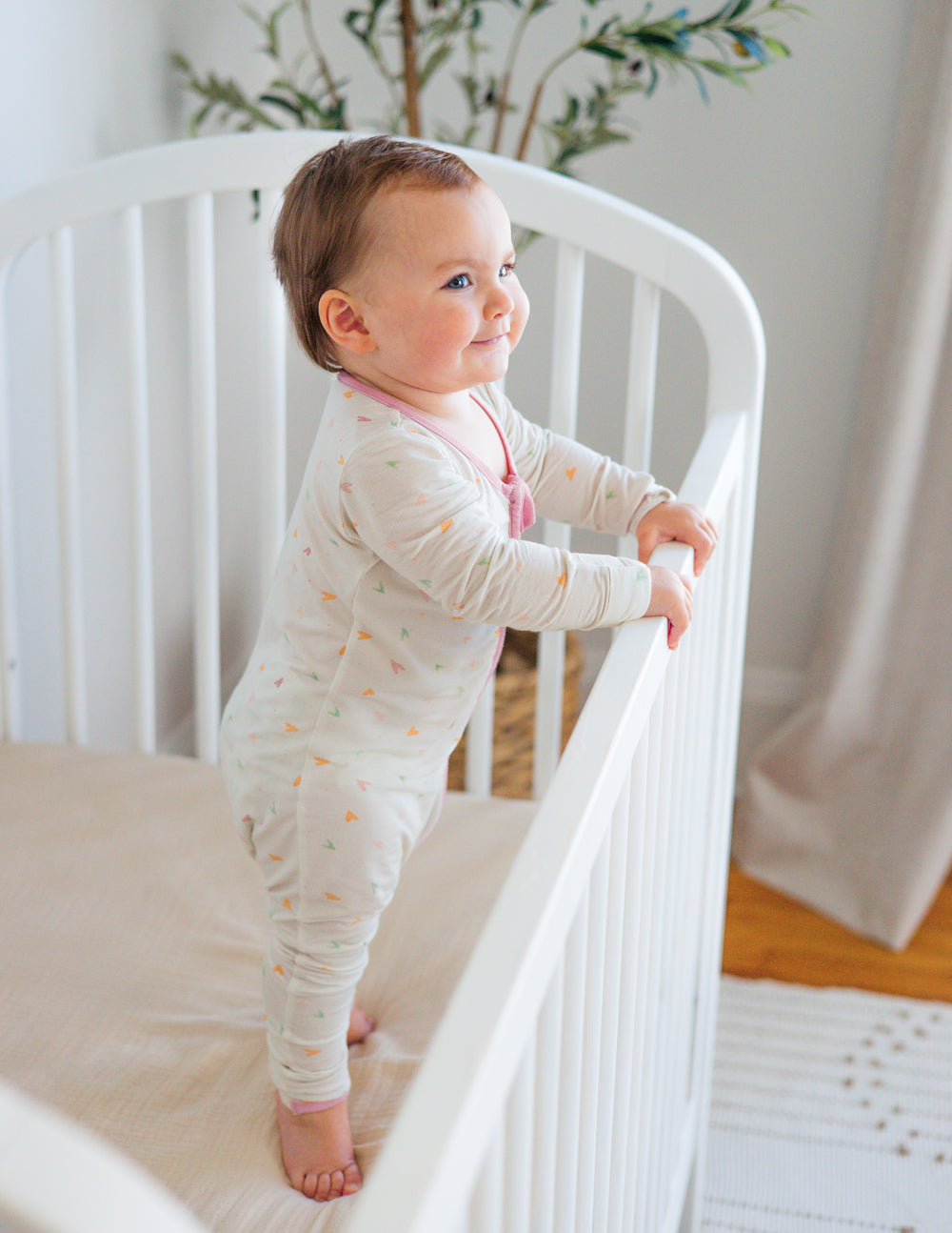 Elevated Faith Heart Bamboo Convertible Footed Onesie