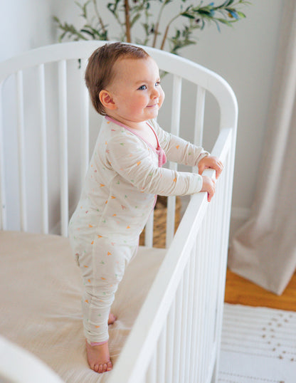 Elevated Faith Heart Bamboo Convertible Footed Onesie