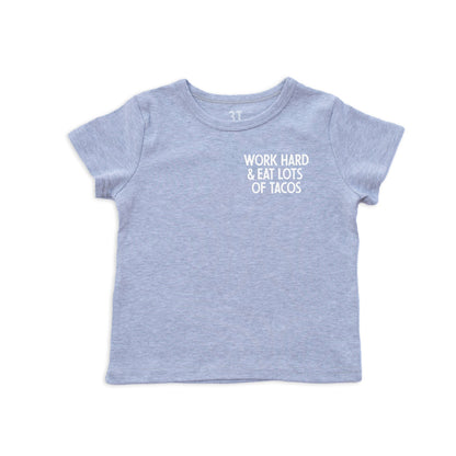 Frankie Jean Work Hard & Eat Tacos Kids Tee
