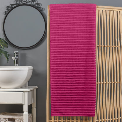 Elegant Comfort 1-Piece Premium Turkish Cotton Corduroy Stripe Oversized Bath Sheet Towel 40 x 80 Inch