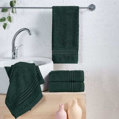 Elegant Comfort 4 Pack Premium Turkish Cotton Hand Towel Set, 16 x 28 inch