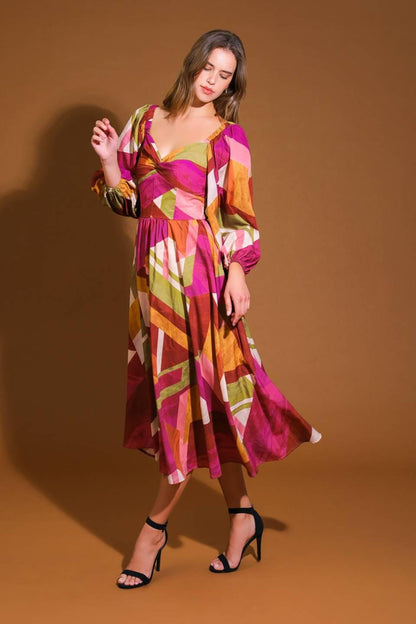 Floral Cascade Woven Mini Dress