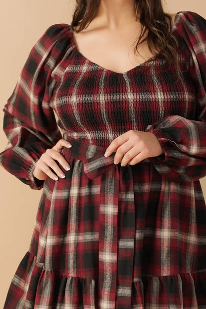 Be With You Woven Plaid Mini Dress