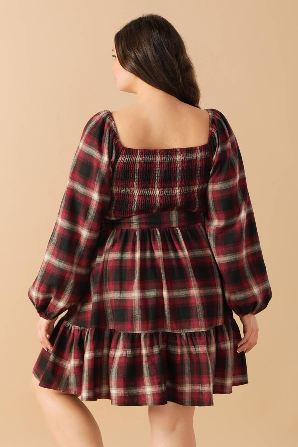 Be With You Woven Plaid Mini Dress