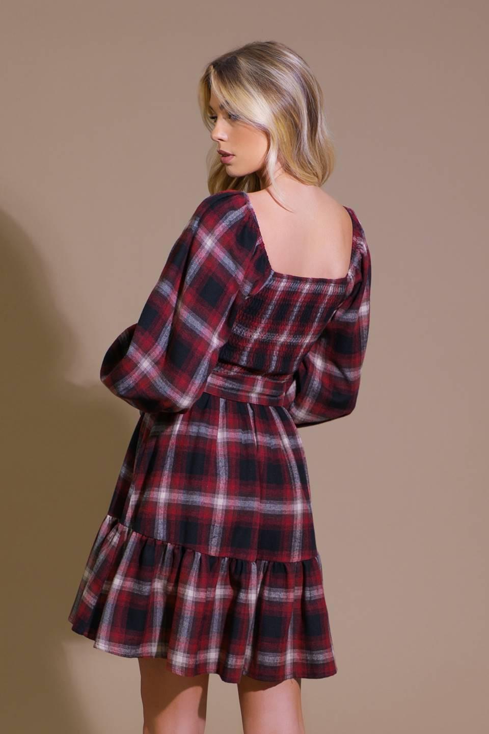 Be With You Woven Plaid Mini Dress