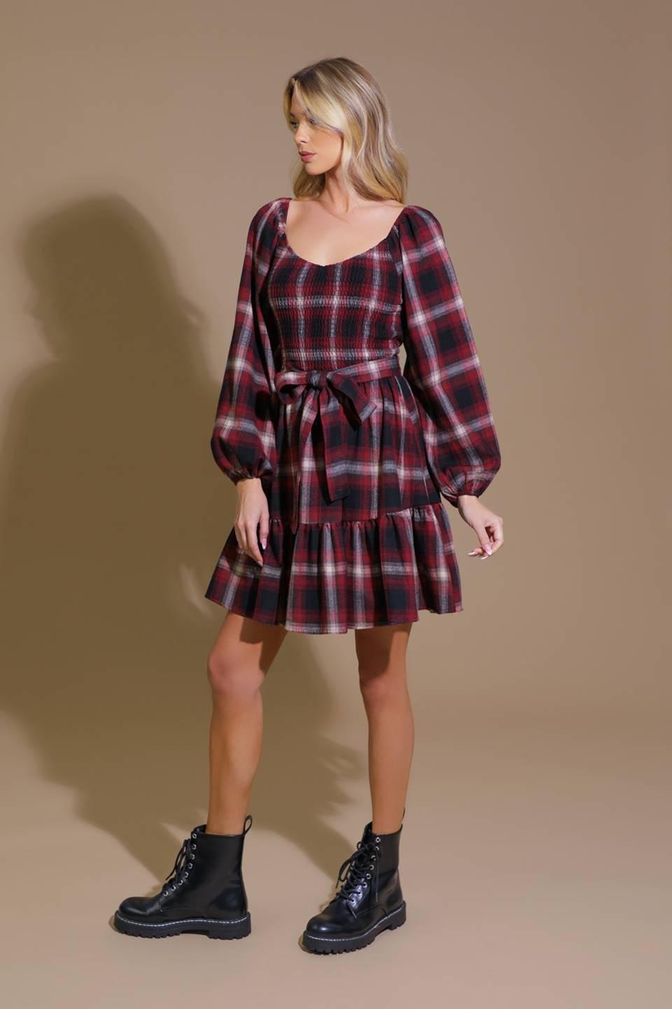 Be With You Woven Plaid Mini Dress