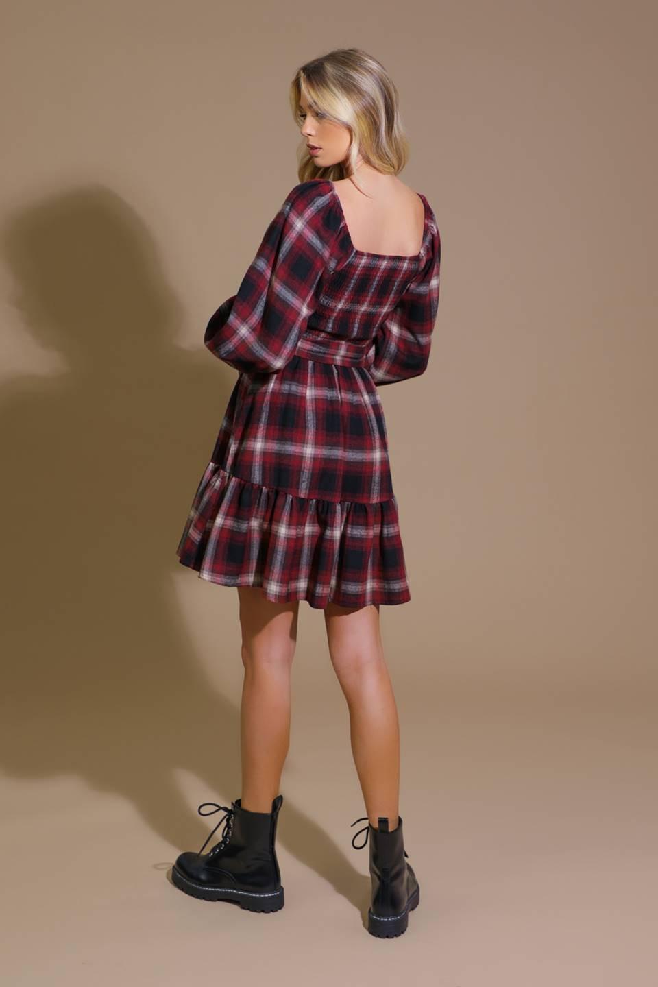 Be With You Woven Plaid Mini Dress