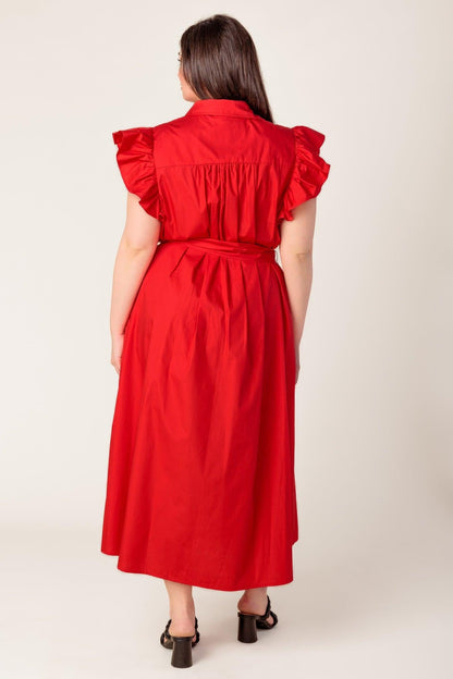 Glimpse in Time Woven Midi Dress