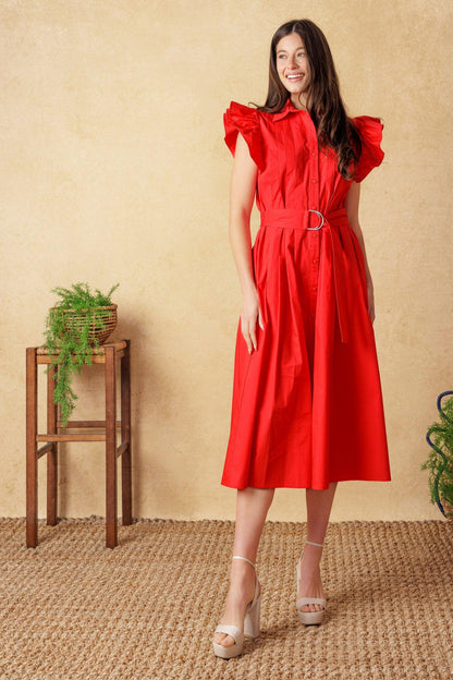 Glimpse in Time Woven Midi Dress