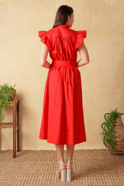 Glimpse in Time Woven Midi Dress
