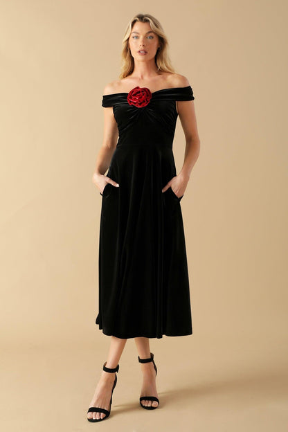 Be There for You Velvet Midi Dress