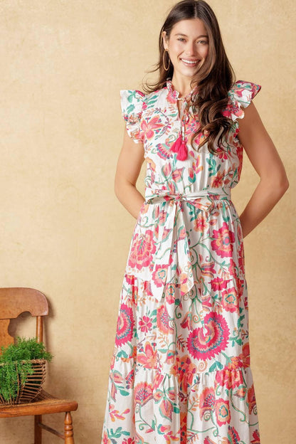 Bright Moments Woven Midi Dress