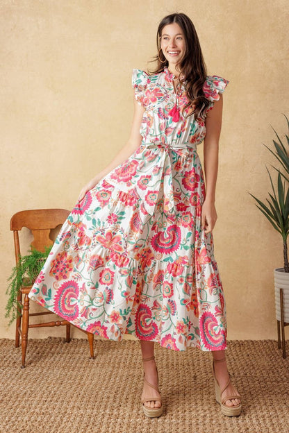Bright Moments Woven Midi Dress