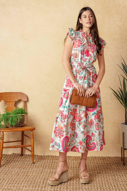 Bright Moments Woven Midi Dress