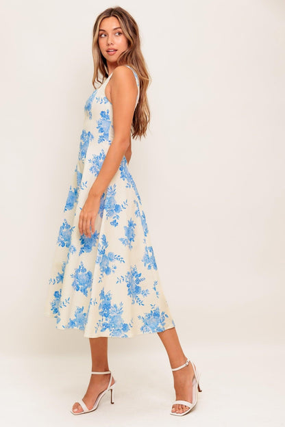 Bluebell Breeze Woven Midi Dress