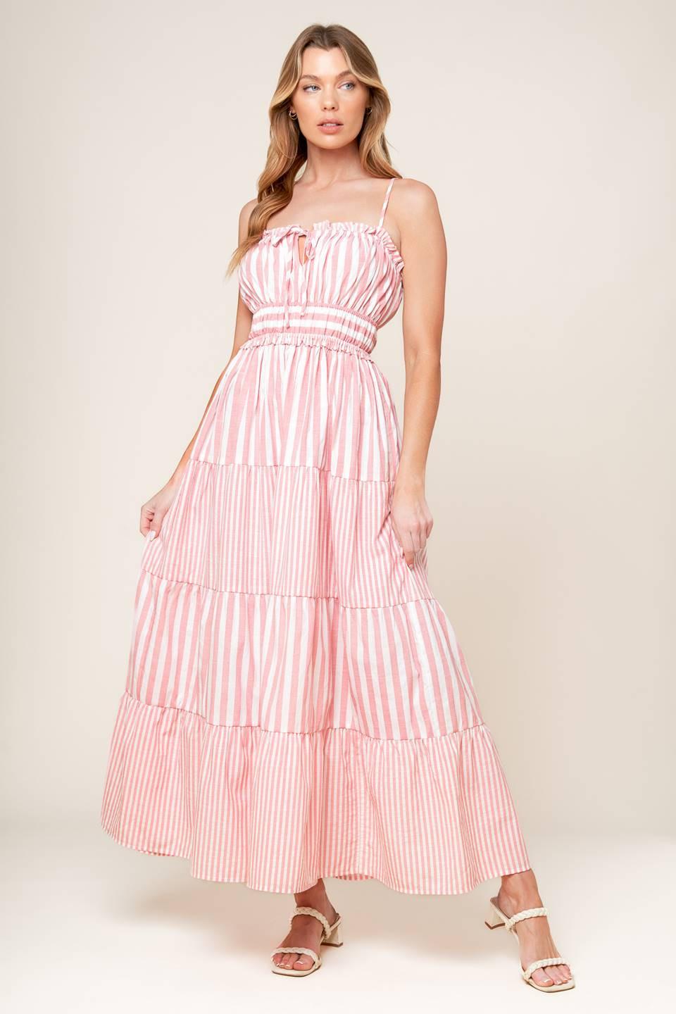 Gia Peony Pink Woven Maxi Dress