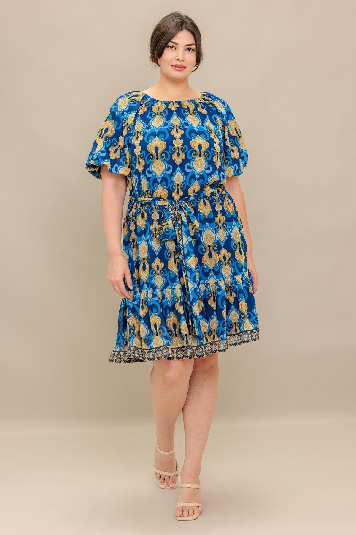 Baroque Breeze Woven Mini Dress