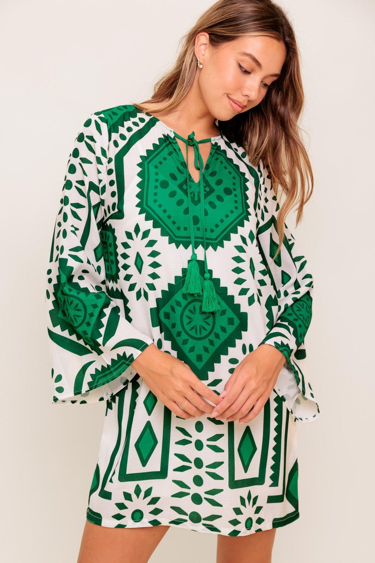Emerald Terra Tunic Woven Mini Dress