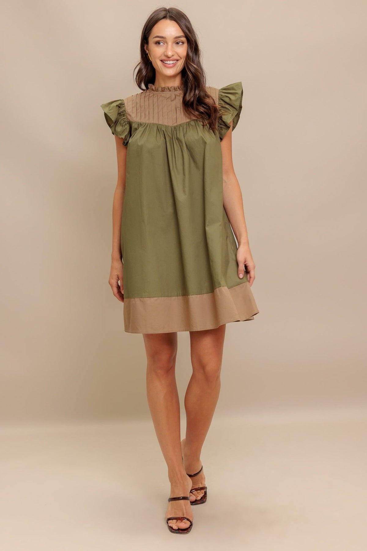 Forest Whisper Woven Mini Dress