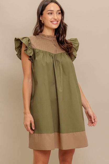 Forest Whisper Woven Mini Dress