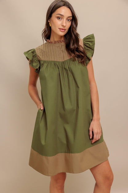 Forest Whisper Woven Mini Dress