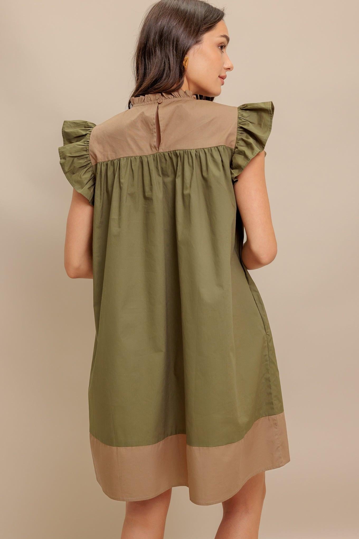 Forest Whisper Woven Mini Dress