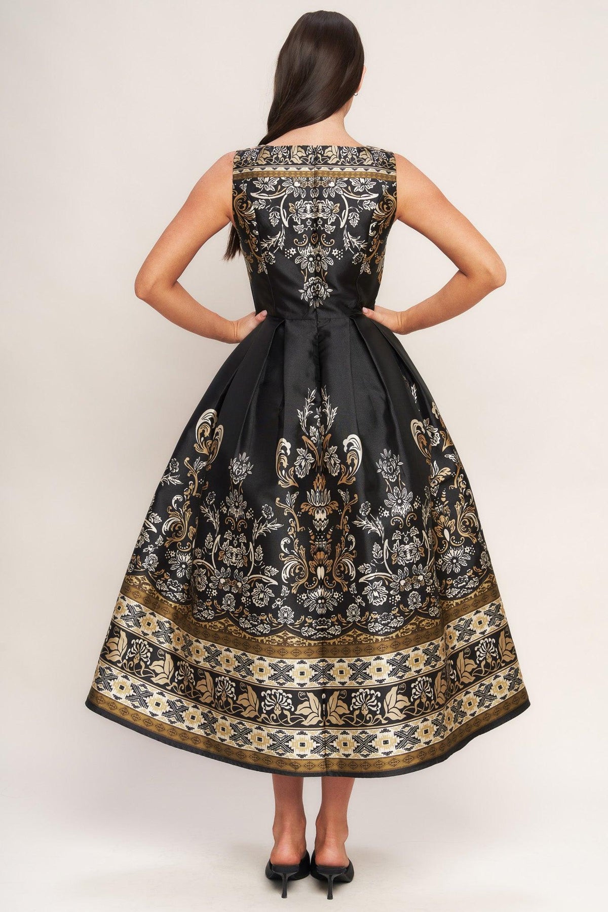 Baroque Spell Woven Midi Dress