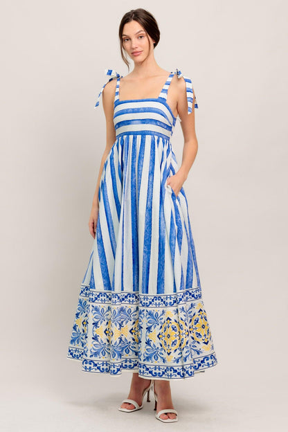 Blue Horizon Beauty Woven Midi Dress