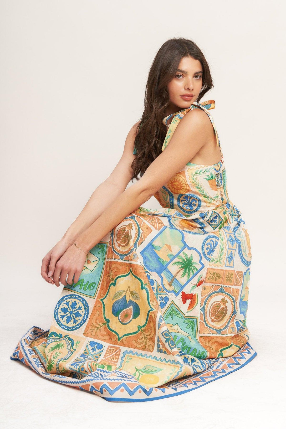 Amalfi Postcard Woven Maxi Dress