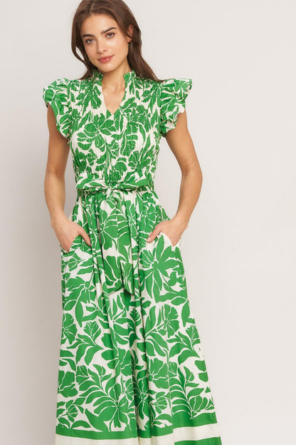 Bloom Energy Woven Midi Dress