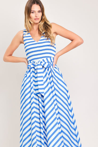 Blue Serena Woven Midi Dress