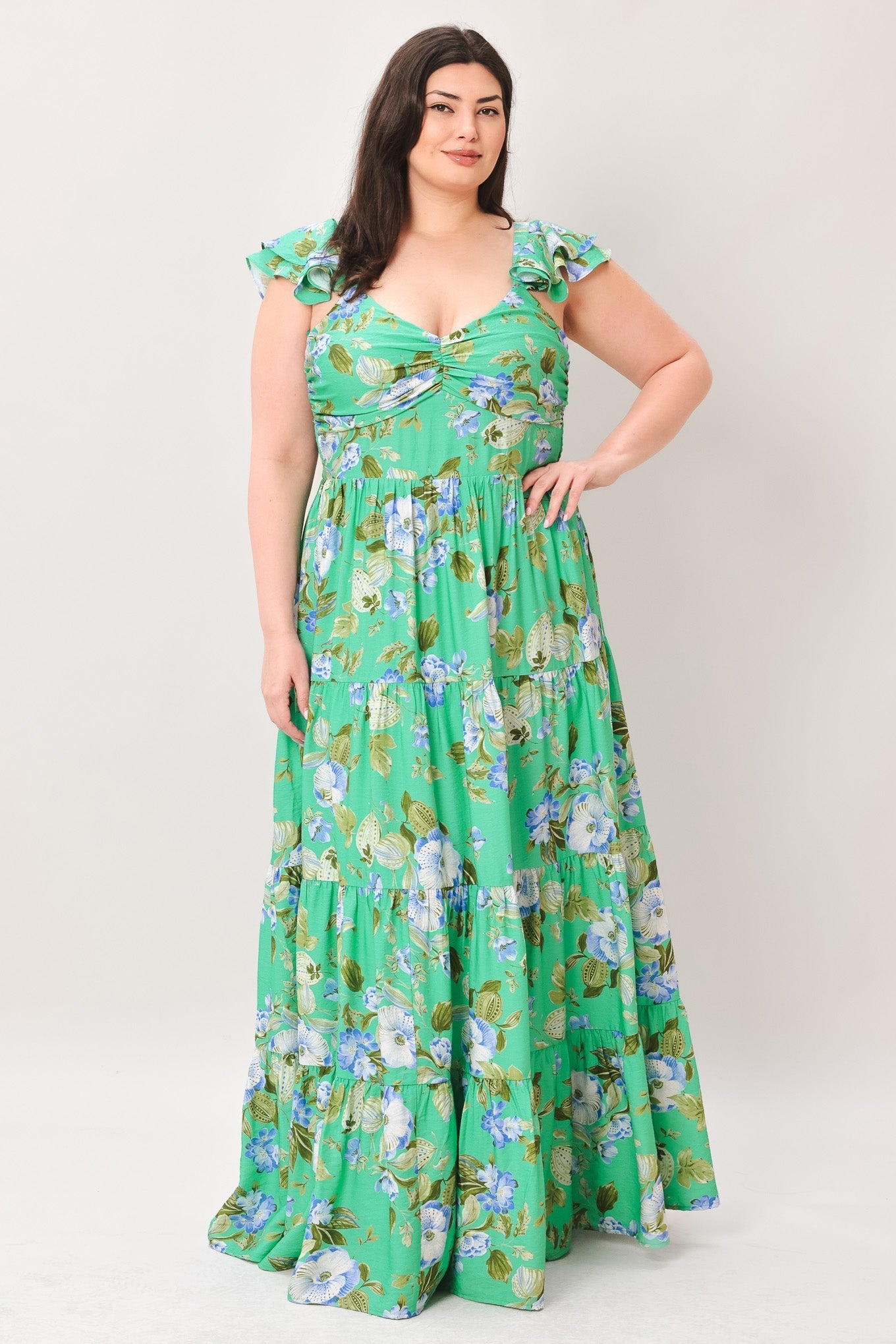 Fresh Blossom Woven Maxi Dress