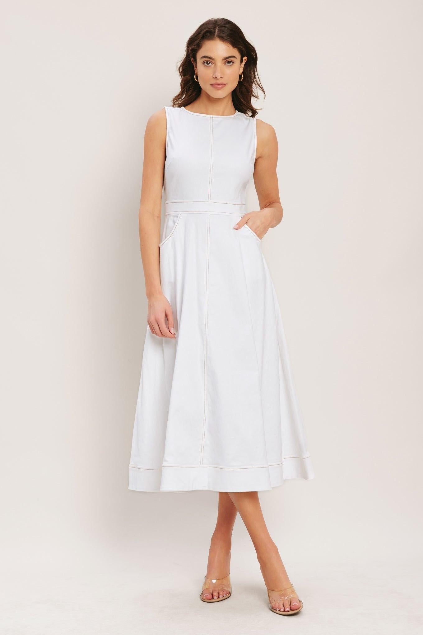 Cloudlight Summer Woven Midi Dress