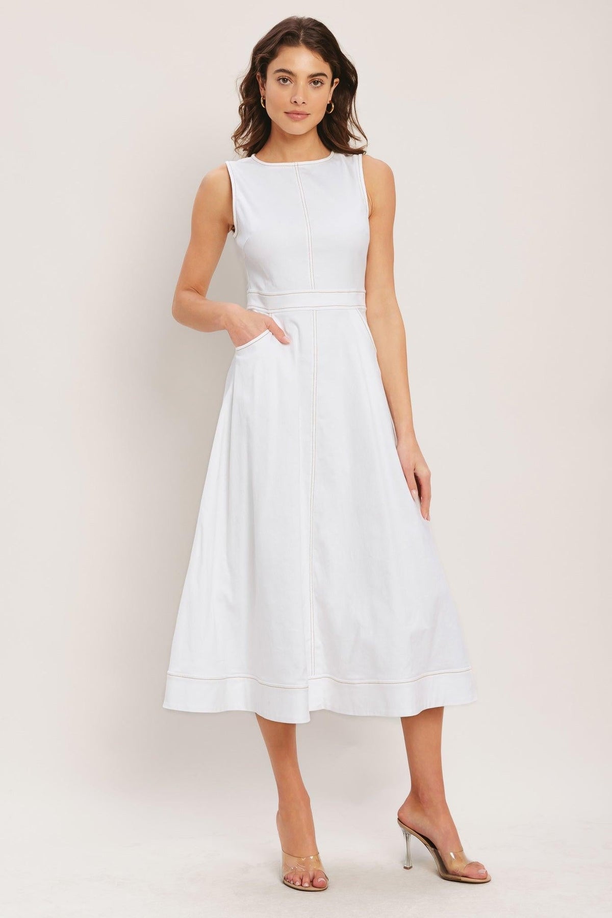 Cloudlight Summer Woven Midi Dress