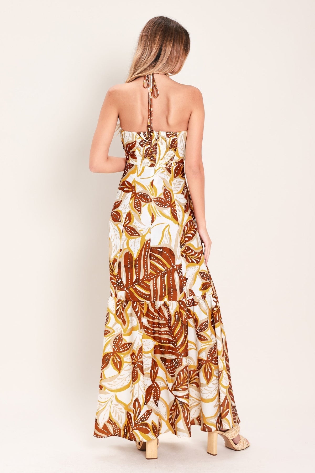 Amber Palm Paradise Woven Maxi Dress