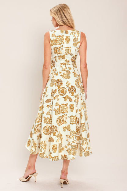 Citrus Coast Woven Midi Dress
