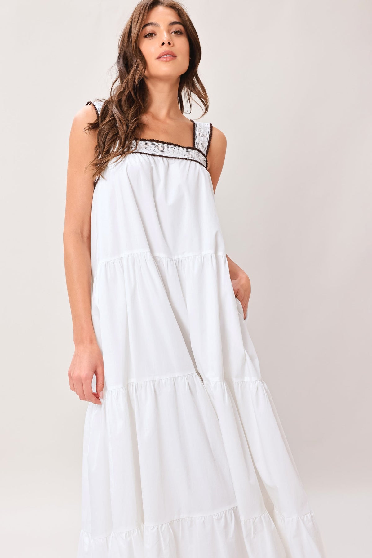 Cloud Line Woven Maxi Dress