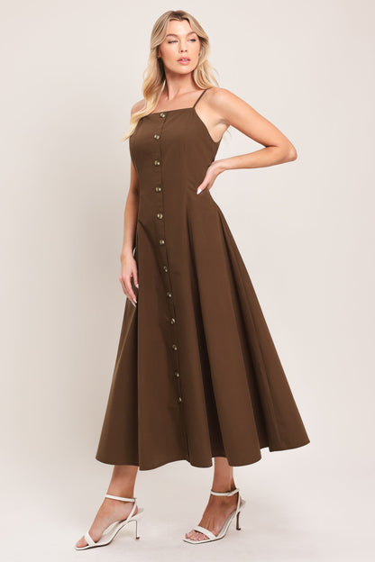 Earthy Grace Woven Midi Dress