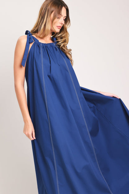 Coastal Ease Woven Midi Dress